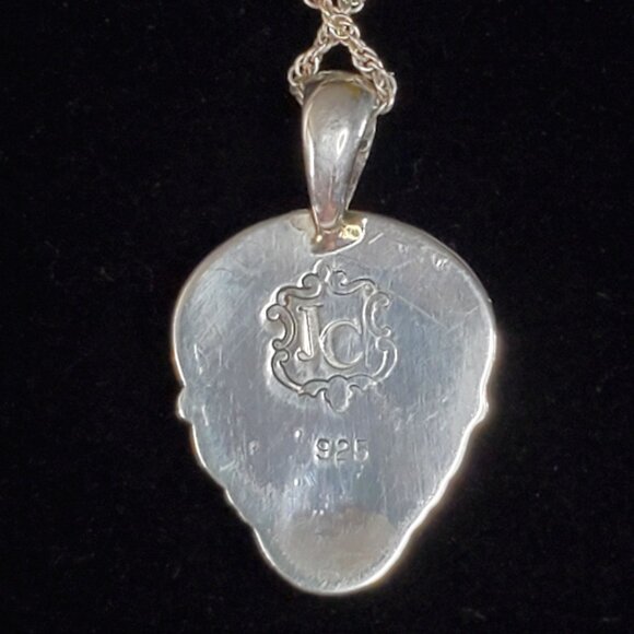 JC Sterling Silver 925 Blue Lapis Lazuli & Opal Pendant Necklace 18" Chain - Picture 16 of 16